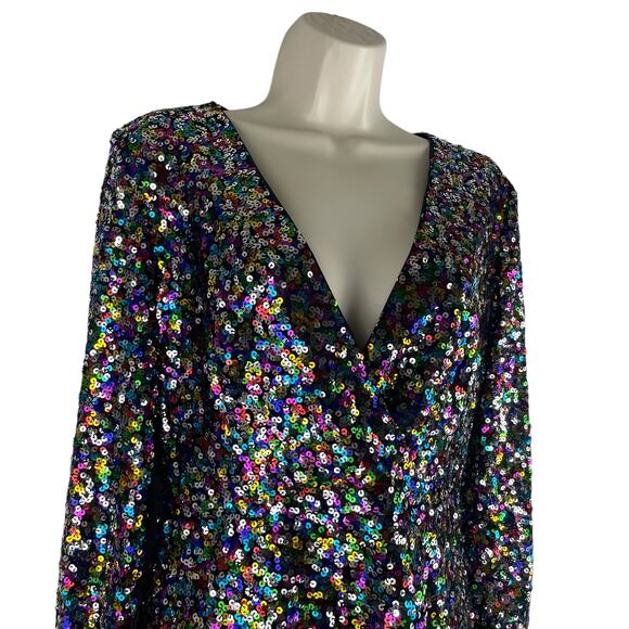 Hutch Demi Confetti Mini Dress in Rainbow Sequins Multi Color Size 2 - Picture 6 of 11